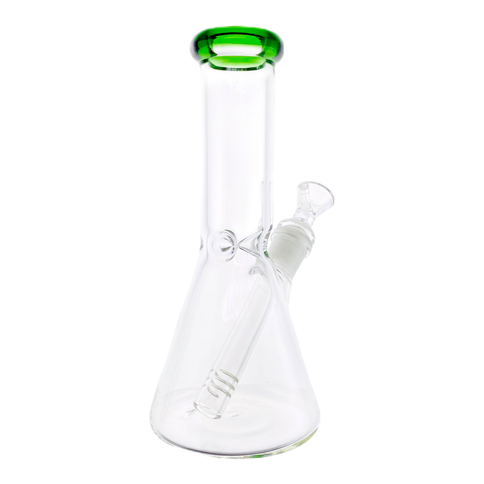 8in Color Accented Beaker Bong / Green